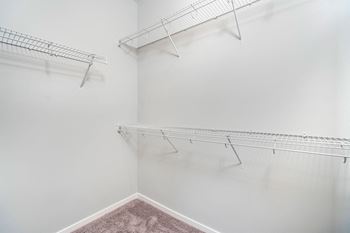 Walk-in closet with built-in shelving*